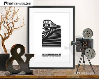 The Taking Of Pelham 123 Print, Alternative Movie Poster, Black & White, Minimal Wall Art, Quality Prints, Cinephilia, Subway, Gift for Him