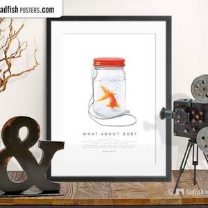 What About Bob Print, Alternative Movie Poster, City Fish, Black Comedy, Psychiatrist, Graphic Style, Goldfish, Digital Wall Art, Cinephilia