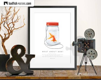 What About Bob Print, Alternative Movie Poster, City Fish, Black Comedy, Psychiatrist, Graphic Style, Goldfish, Digital Wall Art, Cinephilia