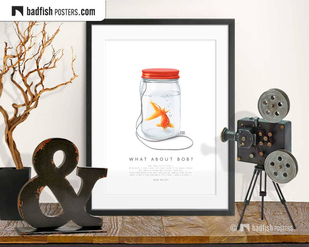 What About Bob Print, Alternative Movie Poster, City Fish, Black Comedy, Psychiatrist, Graphic Style, Goldfish, Digital Wall Art, Cinephilia
