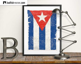 Flag Of Cuba Print, Lone Star, Cuba Flag Poster, Modern Style Flag Design, Patria O Muerte, Wall Art, Digital Art, Home Decor, Artistic Flag