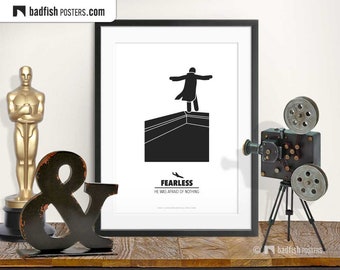 Fearless Print, Alternative Movie Poster, Minimal Wall Art, Black & White, Plane Crash Survivor, No Fear of Heights, Trauma, Movie Fans Gift