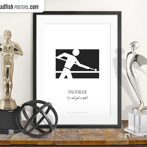 Snooker Print, Cue Sport, 21 Balls, Cue Stick, Snooker Table, Hobby, Black & White, Wall Art Decor, Quality Print, Snooker Enthusiast Gift