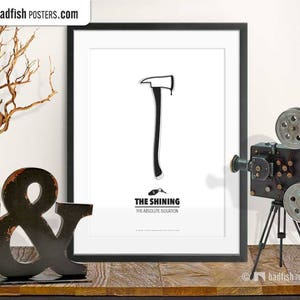 The Shining Print, Alternative Movie Poster, Axe, Psycho, Winter Hotel Caretaker, Quality Prints, Black & White, Minimalist, Cinephilia Gift