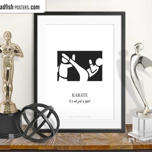 Karate Print, Martial Art, Combat Sport, Karate Fighters, Hobby, Black & White Wall Decor, Quality Print, Gift for Martial Arts Enthusiasts
