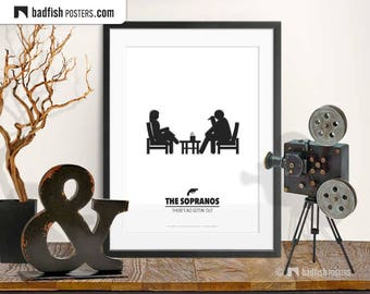 The Sopranos Print, Alternative Movie Poster, Crime Family, Shrink Psychiatrist, Black & White, Minimal Quality Prints, Cine, Wall Art, Gift