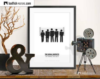 The Usual Suspects Print, Alternative Movie Poster, Police Line Up, Movie Lovers Gift, Quality Prints, Black & White, Minimal, Cine Wall Art
