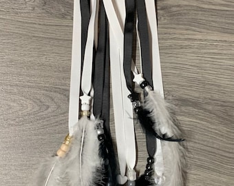 Vintage Style Hair Ribbons with Feathers