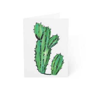 Carte de succulentes peintures à l'aquarelle, cactus, ensemble de cartes de voeux de luxe, rétablissement, juste parce que ou amusement d'anniversaire, carte d'art originale bien pensée.