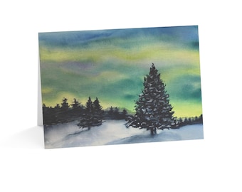 Northern Lights Watercolor Greeting Cards