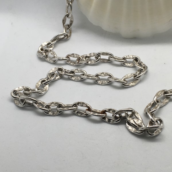 Vintage Whiting and Davis Silver Chain Necklace 14 inches Long Thick Chain