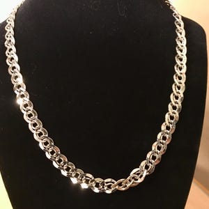 Vintage Napier Silver Tone Thick Chain Necklace 17” Long Beautiful Sony