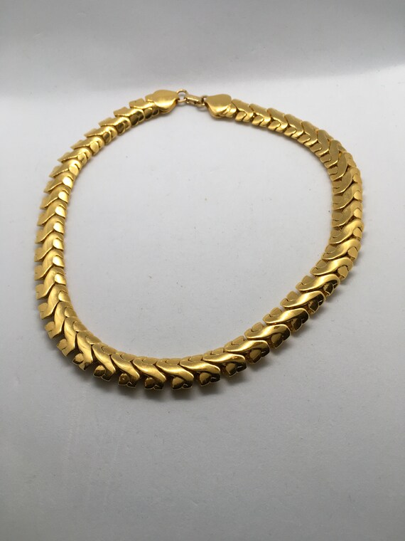 Napier Vintage Gold Choker Necklace BOLD Snake Pat