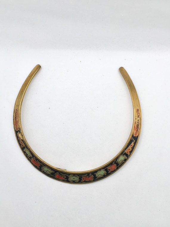 Vintage Cloisonné Collar Necklace Made in. India F