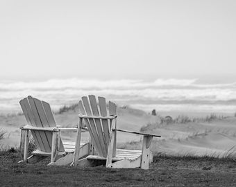 Seaside View / beach photo, ocean photo, seascape, black and white photograph, fine art, beach wall art, b&w photography, beach decor