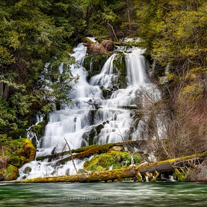 River&#39;s Edge Falls / landscape color photograph, fine art, wall art, landscape photo, color photography, waterfall art, waterfall photo