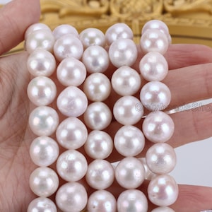 11-13mm AAA Edison Pearl Round Pearl Beads, Genuine Natural White Edison Freshwater Pearl, Earrings Necklaces Pearl Beads, ADS0019