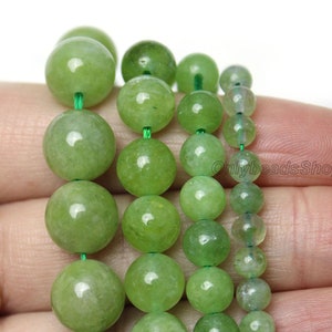 Olive Green Chalcedony Bead,Smooth Round Chalcedony Beads,Loose Green Beads Supply,Wholesale Round Chalcedony Bead,DIY Necklace-6mm 8mm 10mm image 5