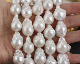 13-15x13-18MM Natural White Freshwater Teardrop Pearl,Loose Baroque Pearl Supply,Pearl for Jewelry Making,Wholesale Pearl,DIY Pearl Jewerly