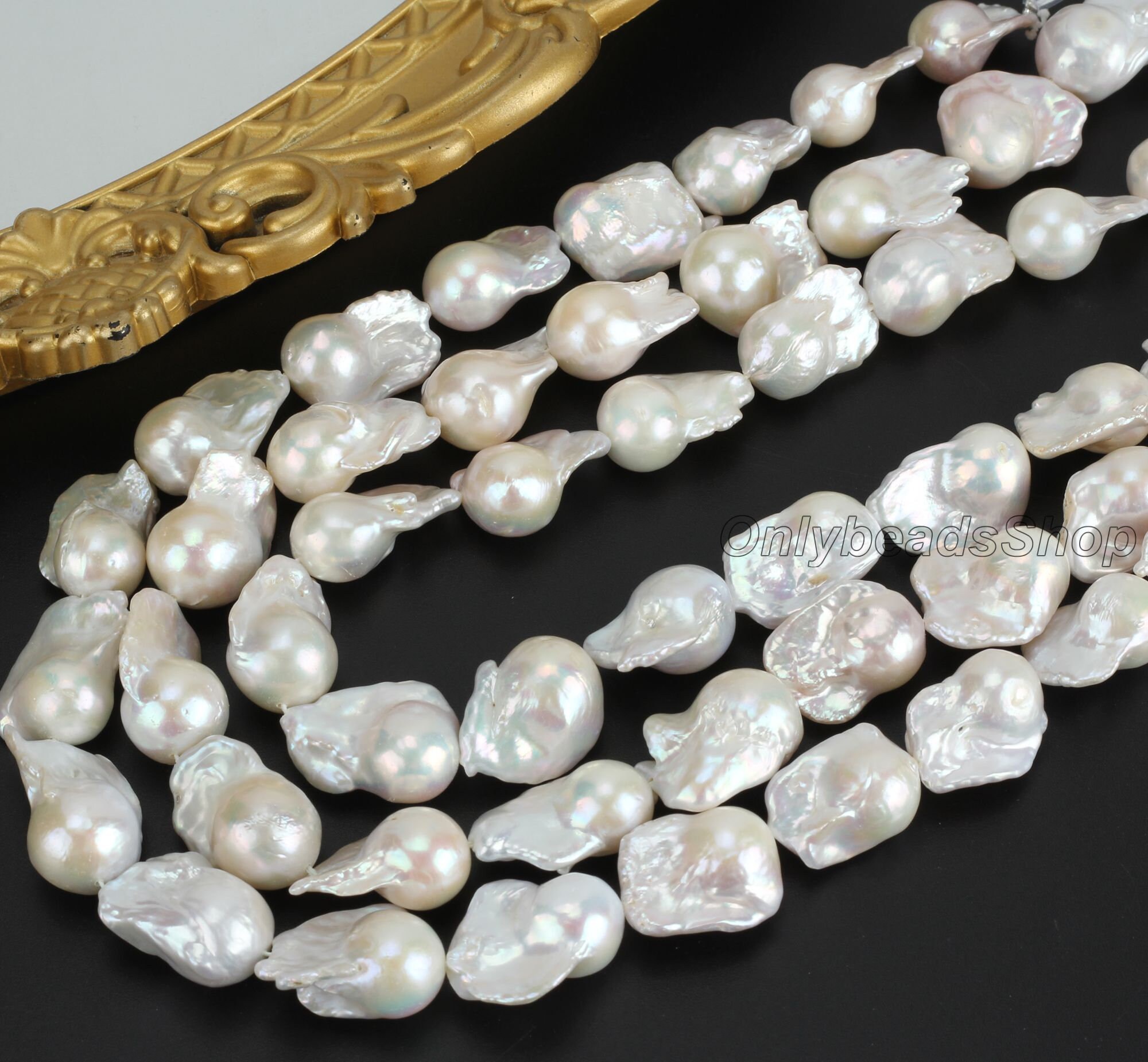 18-20x20-23mm Large White Baroque Pearl Strand,white Baroque 18-20x20-23mm Large White Baroque Pearl Strand,white Baroque