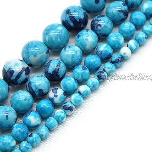 Blue Rain Flower Gemstone,Semi Precious Gemstone Bead,Loose Beads Supply,Wholesale Beads,Gemstone Bead for DIY Jewelry-4mm 6mm 8mm 10mm 12mm