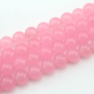 Pink Jade Beads,Loose Smooth Round Pink Jade Beads Supply,Healing Gemstone,Jade Beads for Jewelry Making,Wholesale Jade Beads-4/6/8/10/12mm