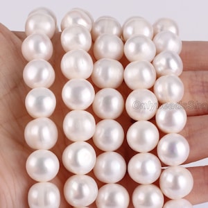 11-12mm Genuine Natural Loose Round Pearl Beads,Popular Fashion Freshwater Pearl Beads High Luster, Round Pearl Beads For DIY Jewelry-BHY007