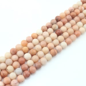 Natural Matte Peach Pink Aventurine Stone Dull Gemstone Genuine Loose Round Frosted Semi Precious Beads 4/6/8/10/12mm