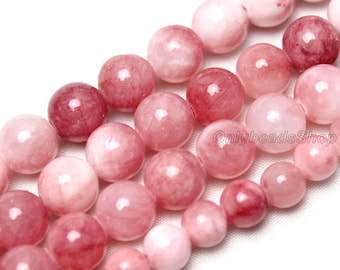 Gorgeous Pink Persian Jade Beads,Loose Dyed Jade Beads Wholesale,Persian Jade Beads Supply,Jewelry Making,DIY-4mm 6mm 8mm 10mm 12mm-STN0077