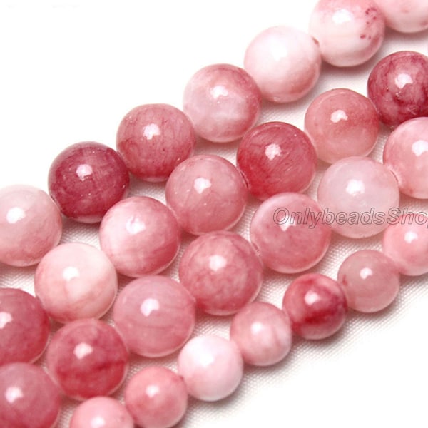 Gorgeous Pink Persian Jade Beads Strand,Loose Dyed Jade Beads Wholesale,Persian Jade Wholesale,Jewelry Making-4mm 6mm 8mm 10mm 12mm-STN0077