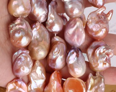 pearl ٩(๑❛ᴗ❛๑)۶pink 17-18x19-21mm Natural Pink Baroque Pearl,gorgeous Natural Color