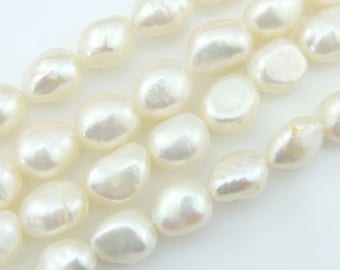 8-9MM Natural Freshwater Baroque Pearl Beads, Loose Natural White Pearl Beads for Jewelry Making