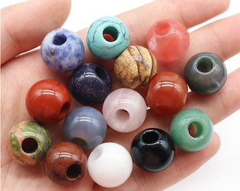 5 pezzi da 16 mm con foro rotondo da 5 mm, perline di pietre preziose semipreziose curative, regalo fai da te, all'ingrosso