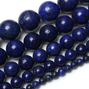 Natural Lapis Lazuli Beads,Dyed Deep Blue Gemstone Beads,Loose Blue Gemstone Round Beads Supply,Wholesale Bead,4mm 6mm 8mm 10mm 12mm-STN0033