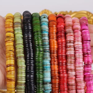 2x8mm Colored Shell Beads,Loose Rondelle Beads Supply,Smooth Spacer Beads,Shell Heishi Beads,DIY Jewelry,Wholesale Shell Beads,Gift-BK003