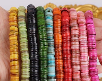 2x8mm Colored Loose Rondelle Beads Supply,Spacer Shell Heishi  Beads,DIY Jewelry,Wholesale,Gift-BK003