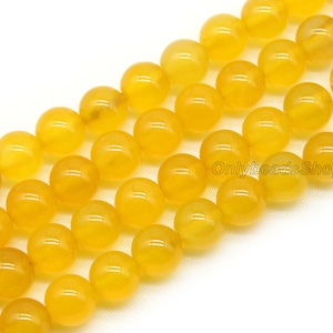 Natural Yellow Jade Beads,AAA Natural Smooth Round Loose Beads,Loose Jade Beads for Jewelry Making, DIY Jewelry,Gifts-4mm 6mm 8mm 10mm 12mm