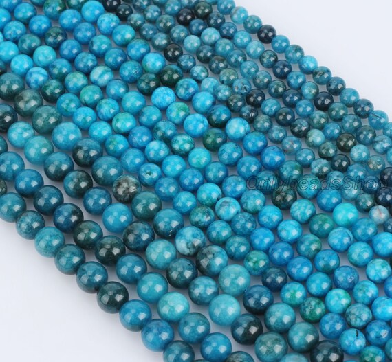 Cuentas De Apatita Azul Redondas Para Joyería - Tamaños 6-12mm, Perforadas Al Centro, Venta Al Por Mayor