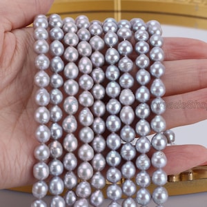 7-8mm Real Pearls,Genuine Natural Akoya Pearls,Potato Pearls Supply,Pearl for Jewelry Making,Wholesale Pearls,DIY-15.5&#39;&#39; Full Strand-AK001