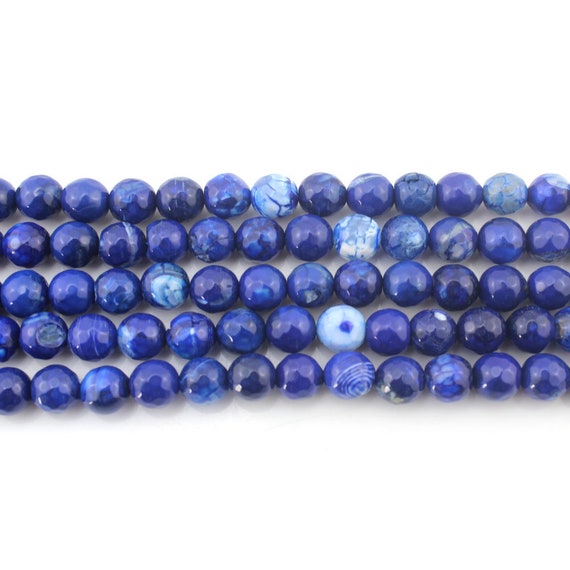 One Full Strand 15-NC455 Stone Beads Agate Stone Gemstone Beads 8mm Faceted black/& blue Agate Beads,Round Beads,Round Agate Beads