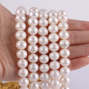 11-12mm Natural White Pearls,Freshwater Near Round Pears,Genuine Pearl Supply,DIY Pearl Jewelry,Wdding Pearl Jewlery Making,Wholesale-BHY002