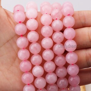 Watermeloenroze kristalkralen,voorraad gladde ronde edelsteenkralen,sieraden maken,doe-het-zelfcadeau-4/6/8/10 mm afbeelding 1