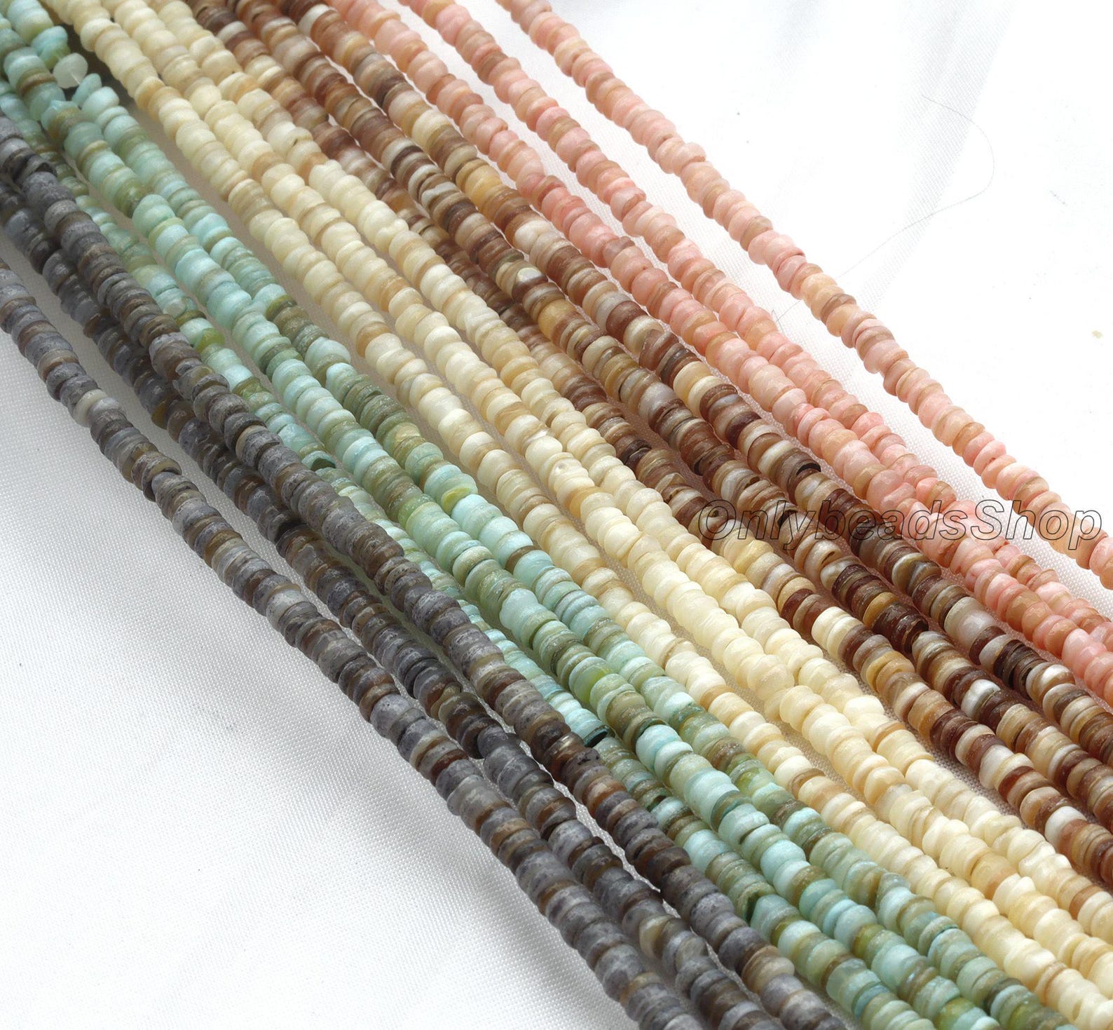 4mm Nugget Multi-colored Shell Bead,rainbow Flat Shell Beads Supply ...