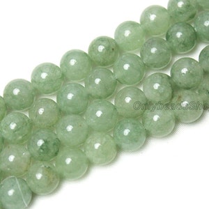 8mm Light Green Aventurine Beads,Grade AAA Genuine Natural Gemstone,Green Smooth Round Loose Beads for Jewelry Creation & Creative Hobbies