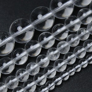 Genuine Natural Clear White Crystal Beads,AAA Loose Round Semi Precious Beads,Smooth Clear Quartz Gemstone Beads,DIY,4mm 6mm 8mm 10mm 12mm