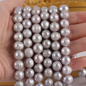 10-11mm Graue Farbe Runde Süßwasser Perle Perlen, Nahe Runde Lose Perle Perlen, Graue Süßwasser Perle, Graue Natürliche Perle Perlen, BHY006-11