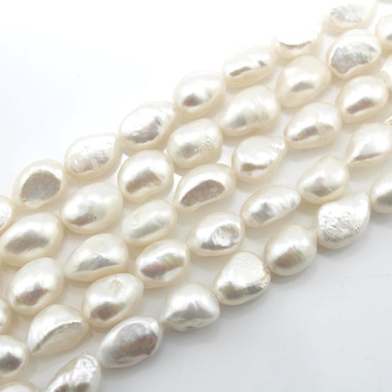 11-12mm&12-15mm Natural Pearls Beads,Irregular Baroque Freshwater Pearls Beads,White Pearls,Loose Pearls Supplies,Wholesale-14.5-15.5inchs