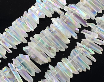 Weiß Quarz Punkt Perlen, lose Kristall Stick Perlen, Top gebohrte Perlen Versorgung, voller Strang Perlen Großhandel, Schmuckherstellung, DIY Schmuck-NS-163