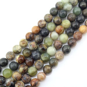 Natural Flower Jasper Gemstone Bead,Loose Round Beads,DIY Jewelry Bead,Jewelry Making,Gift-1 Full Strand 15.5&quot;-4mm 6mm 8mm 10mm 12mm-STN0075