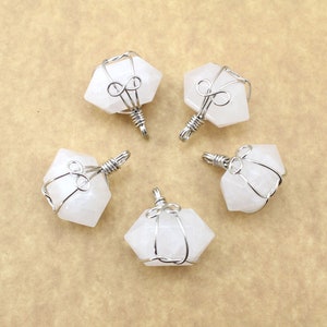 20x30mm Natural White Quartz Crystal Pendant,Healing Crystal Pendant,Clear Quartz Point Pendants,Wholesale Loose Pendants, DIY Gifts for Her